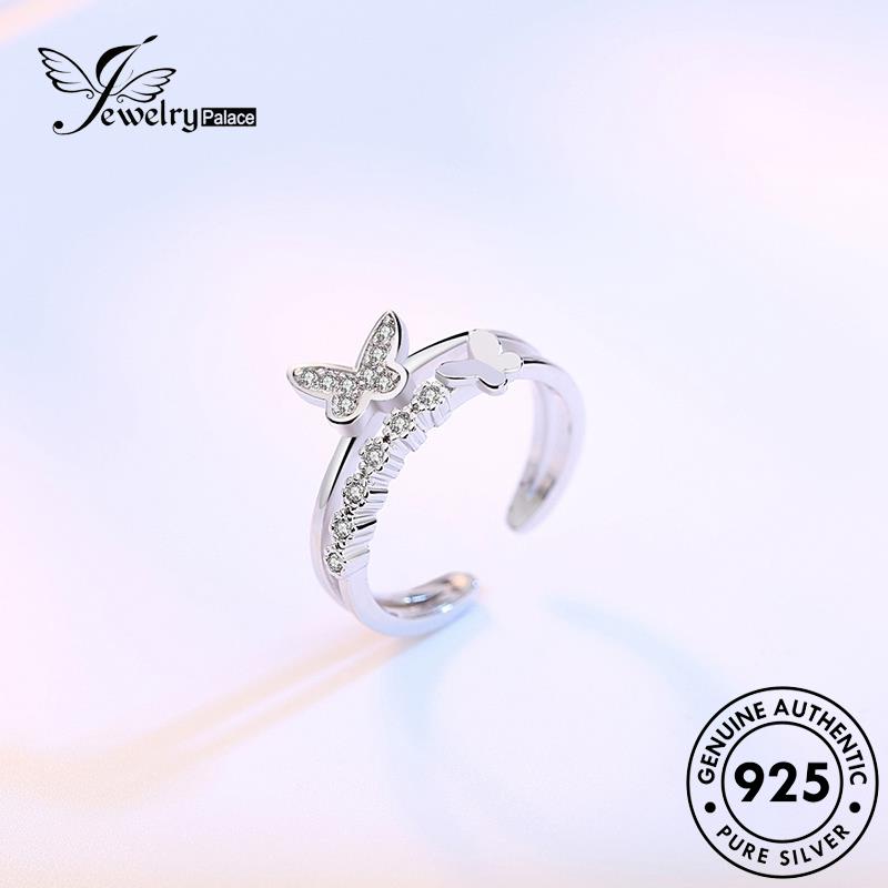 Jewelrypalace Moissanite Asli Fashion Perak Wanita Kupu-Kupu Berlian925Cincin R12