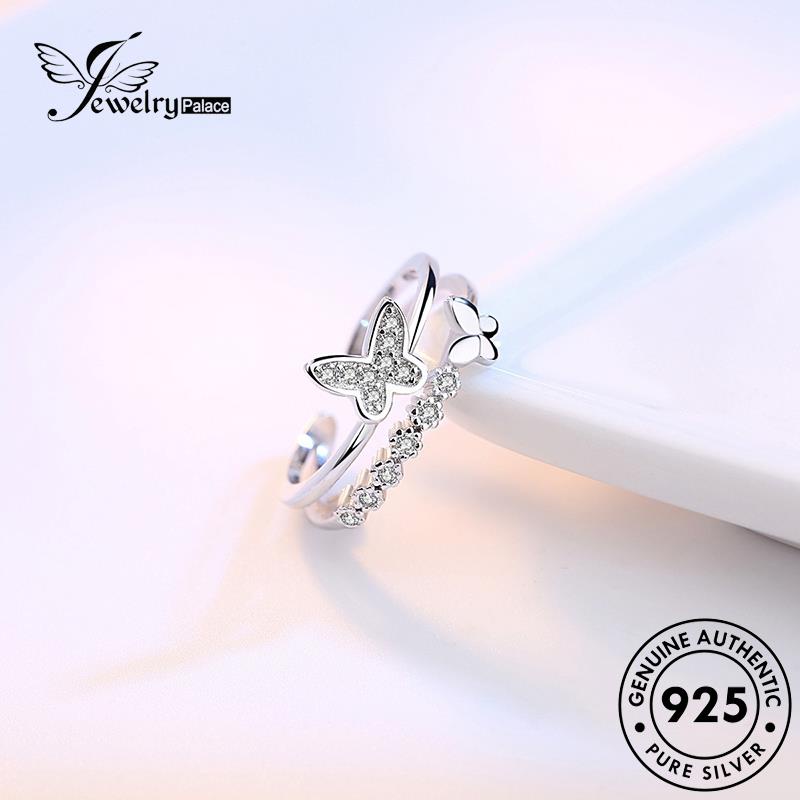 Jewelrypalace Moissanite Asli Fashion Perak Wanita Kupu-Kupu Berlian925Cincin R12