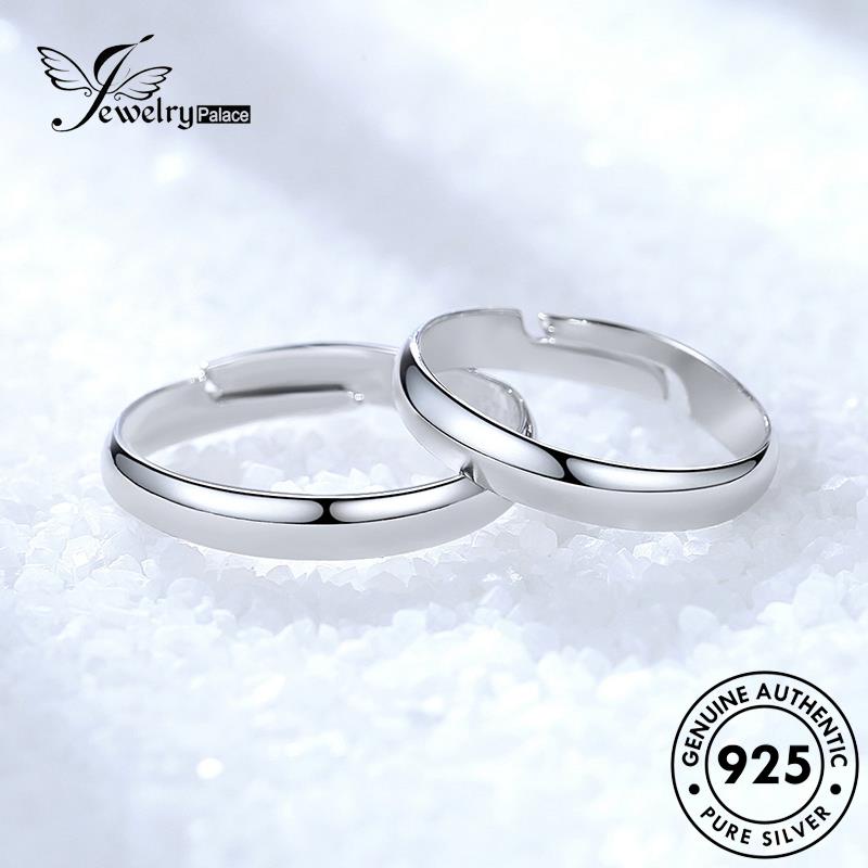 Perhiasanpalace Glossy925 Cincin Asli Perak Simple Couple Gold R85