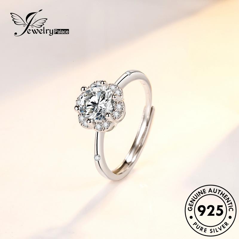 Jewelrypalace Bud Cincin Perak Moissanite925 Asli Fashion Berlian Wanita R137