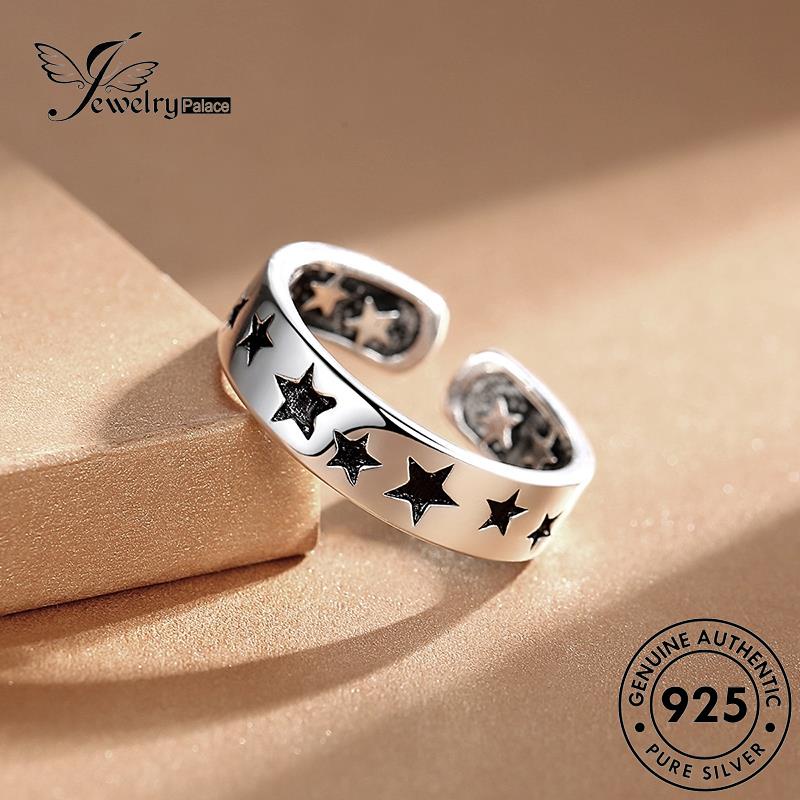 Tempat Perhiasan Cincin Wanita Perak925 Asli Star Fashion R173