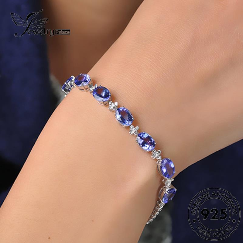 Jewelrypalace Perak Gelang Sapphire Wanita Asli925 B11