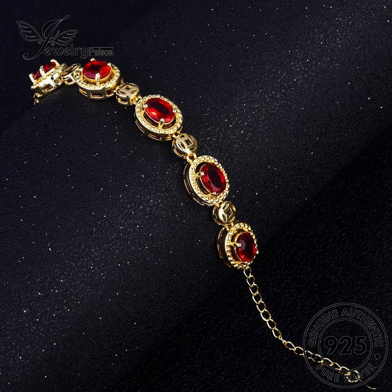 Jewelrypalace Perak Wanita Emas Asli Gelang Batu Akik925 Oval B112