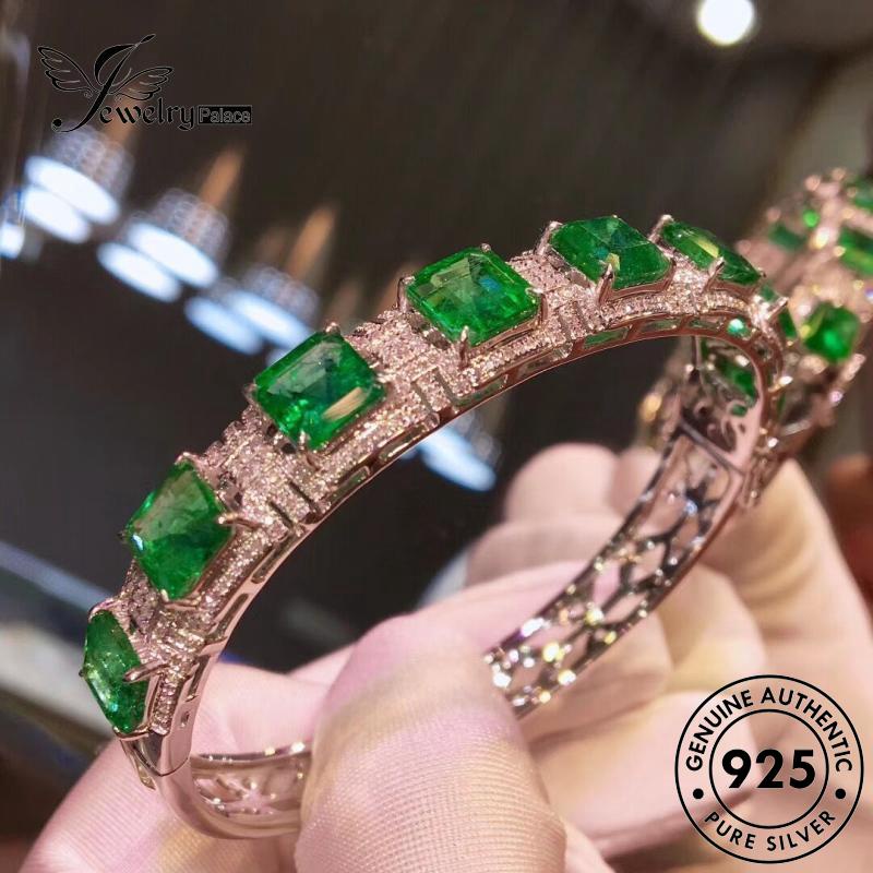 Perhiasantempat Gelang Emerald Perak Wanita Asli Mulia925 B529