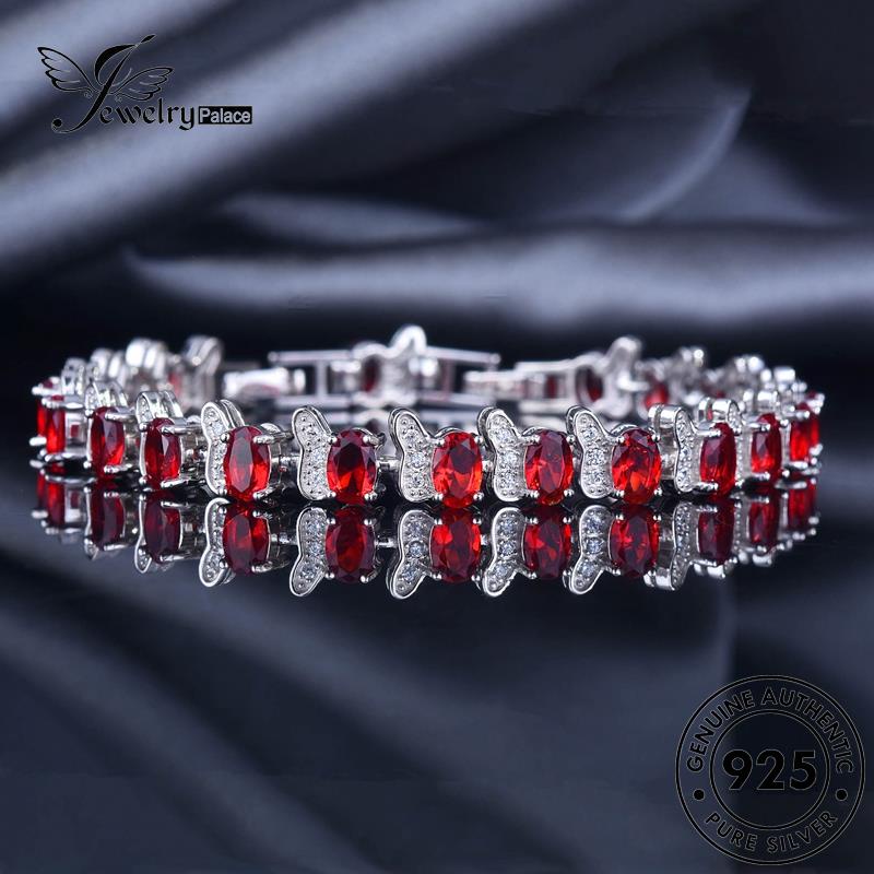 Jewelrypalace Perak Berlian925 Wanita Gelang Ruby Asli Mewah B591