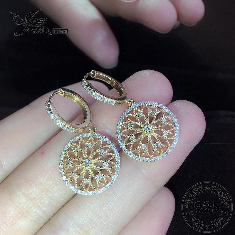 Jewelrypalace Anting Perak Hoop Dreamcatcher925 Moissanite Asli Anting Emas Berlian Wanita E191