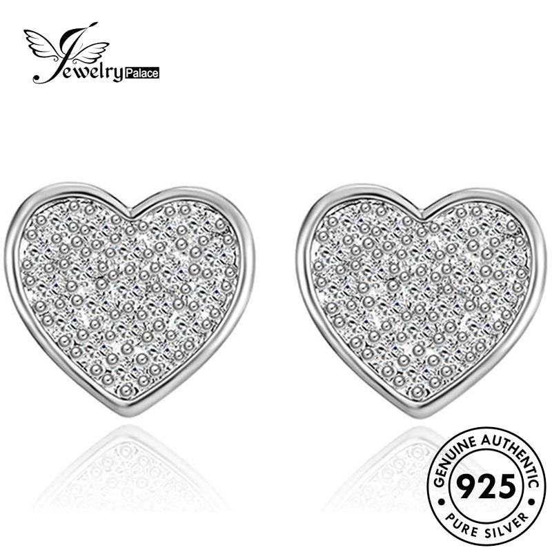 Jewelrypalace Berlian Asli Anting Perak Emas925 Wanita Moissanite Stud E598