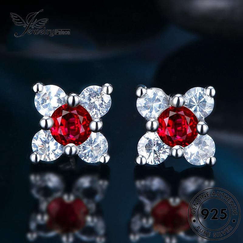 Jewelrypalace Bunga925 Anting Tusuk Wanita Asli Safir Perak The E607