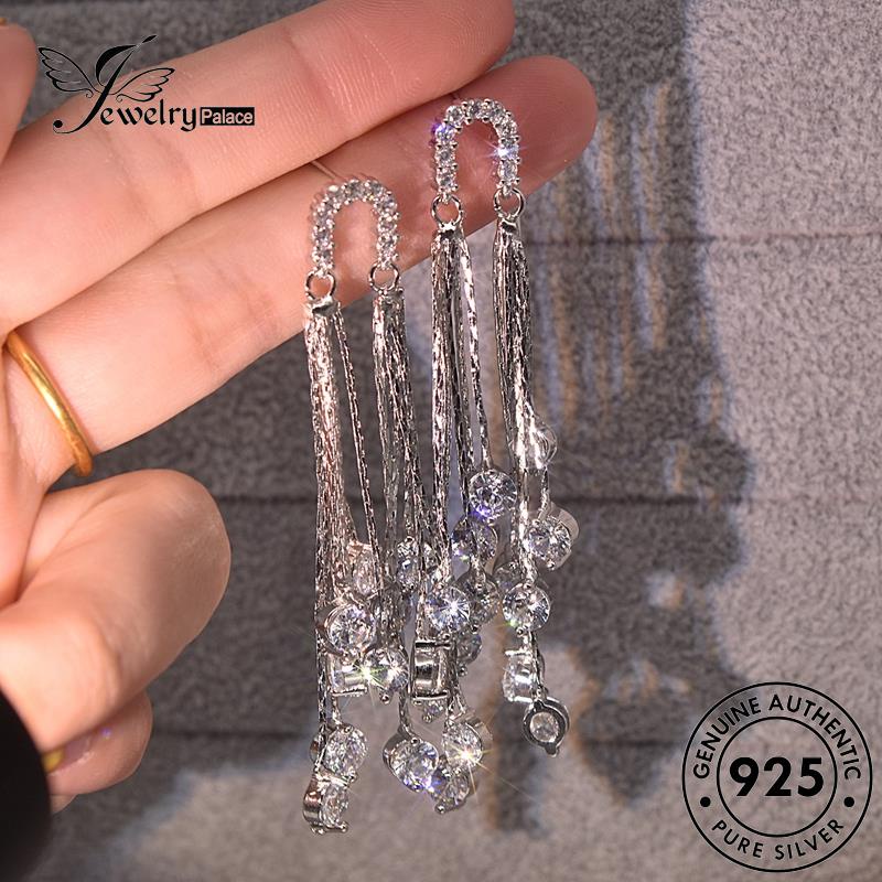 Jewelrypalace Stud Wanita Asli Anting Berlian925 Rumbai Perak Moissanite E622