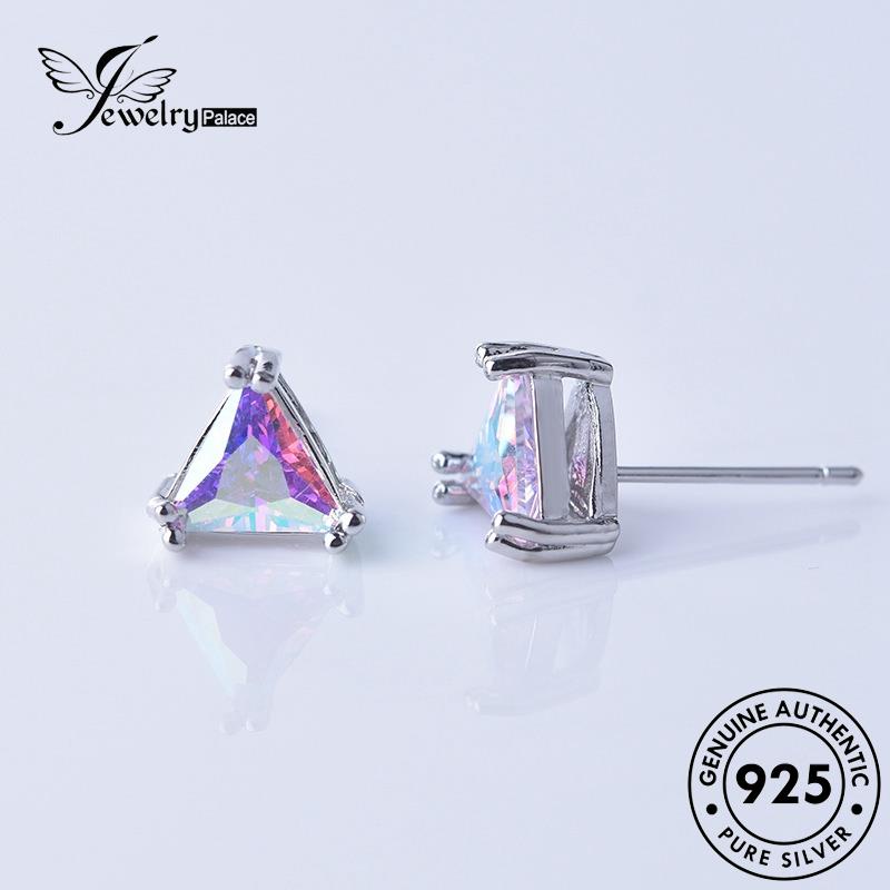 Jewelrypalace Anting Perak Moissanite Tusuk Wanita Square Berlian Asli925 E334