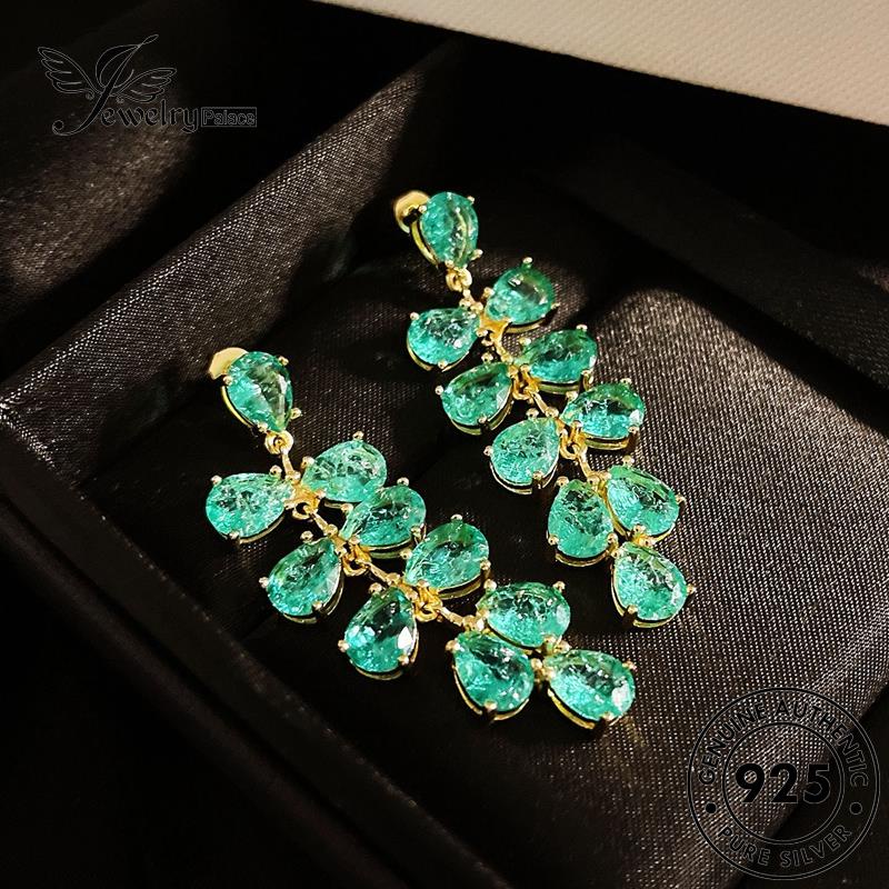 Jewelrypalace Anting Emas Anggur Wanita Emerald Asli925 Stud Es Perak E842