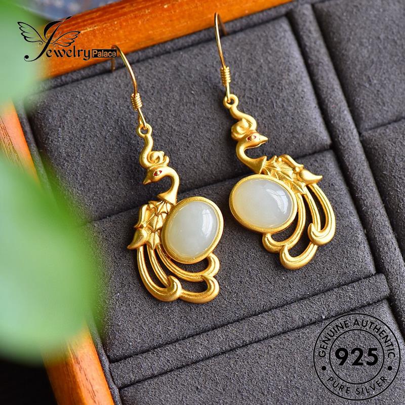 Jewelrypalace Anting Wanita Oval Perak Pengait Giok925 Asli E871