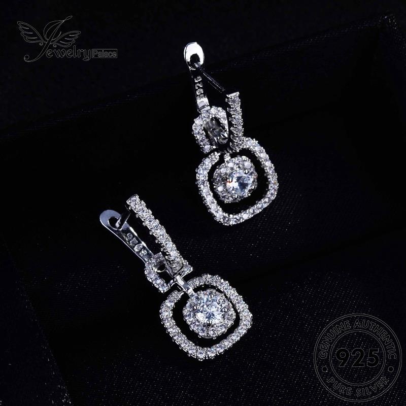 Jewelrypalace Asli Moissanite Berlian Anting Perak925 Bulat Wanita Stud E875