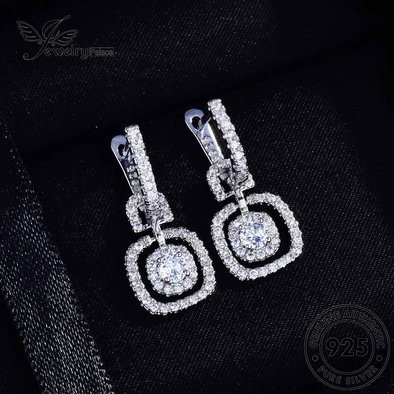 Jewelrypalace Asli Moissanite Berlian Anting Perak925 Bulat Wanita Stud E875