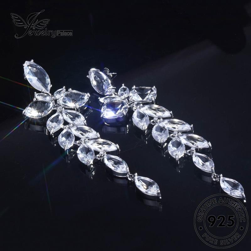 Perhiasantempat Wanita925 Moissanite Kelopak Berlian Asli Silver Stud Earrings E1048
