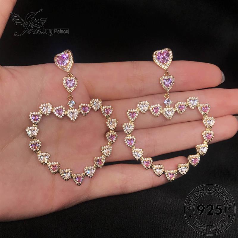 Jewelrypalace Stud Amethyst Perak925 Love Anting Wanita Asli E1089