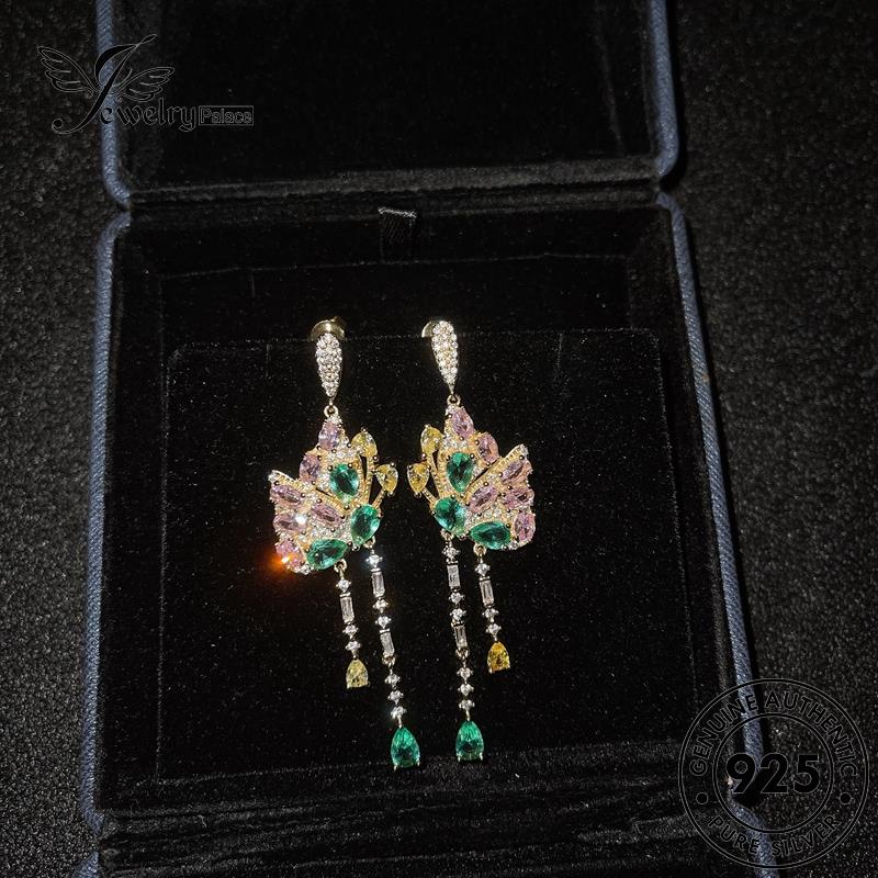 Jewelrypalace Anting Asli Wanita Tusuk Emas925 Perak Emerald Butterfly E1117