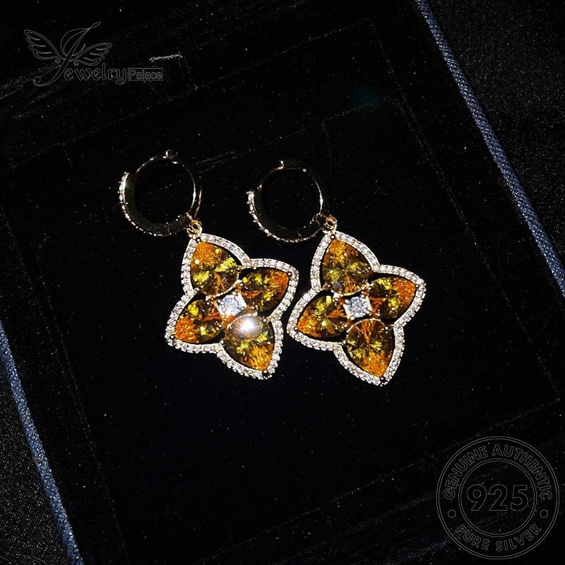 Jewelrypalace Citrine Flowers Anting Perak Asli Tusuk Wanita925 E1130