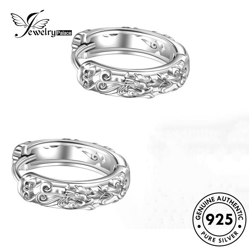 Jewelrypalace925 Anting Hoop Silver Pria Pasukan Berani Original E1141