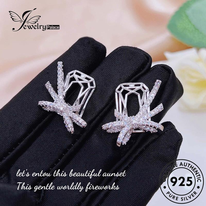 Jewelrypalace Stud Anting Perak Wanita Dasi Kupu925 Moissanite Berlian Asli E1147