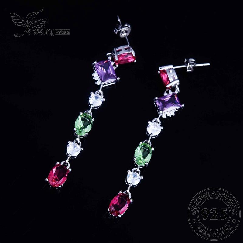 Jewelrypalace Anting Amethyst925 Wanita Perak Tusuk Geometri Original E1106