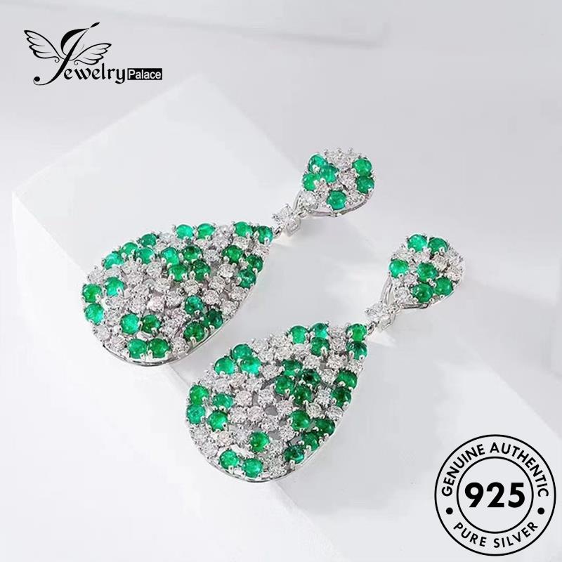 Jewelrypalace Shape Anting Perak Asli Emerald925 Stud Wanita Pear E1218