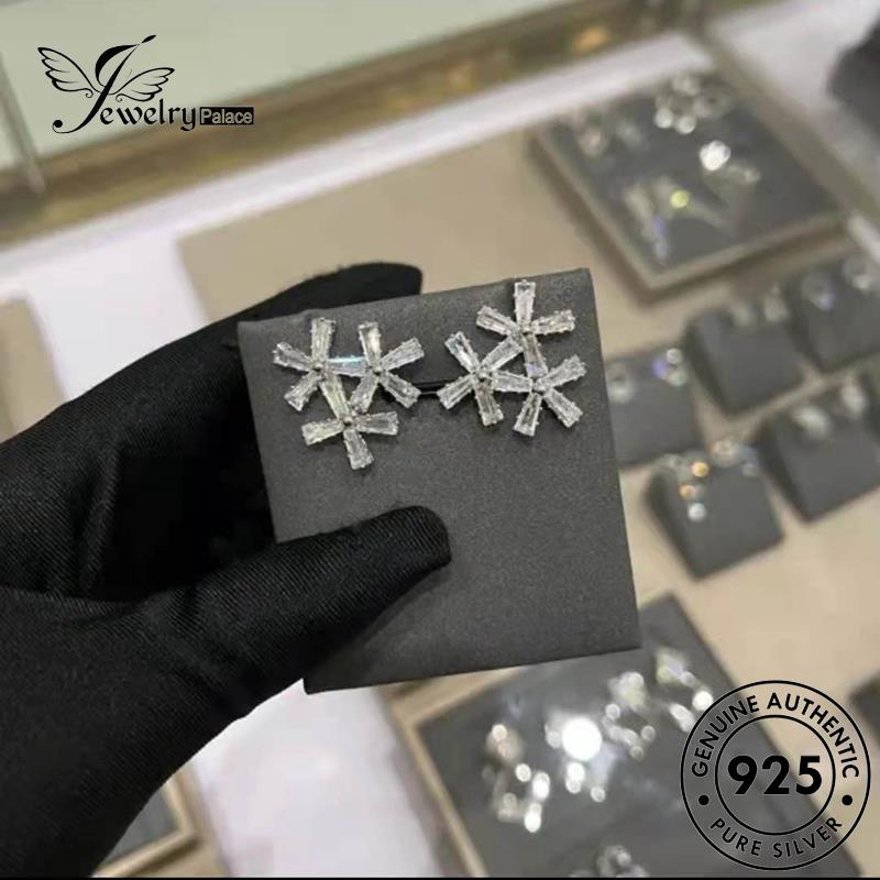 Jewelrypalace Anting Berlian Moissanite Asli925 Bunga Perak Wanita Stud E1277