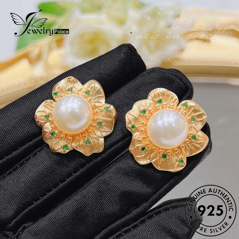 Jewelrypalace Bunga925Asli Anting Wanita Mutiara Perak The Stud E1308