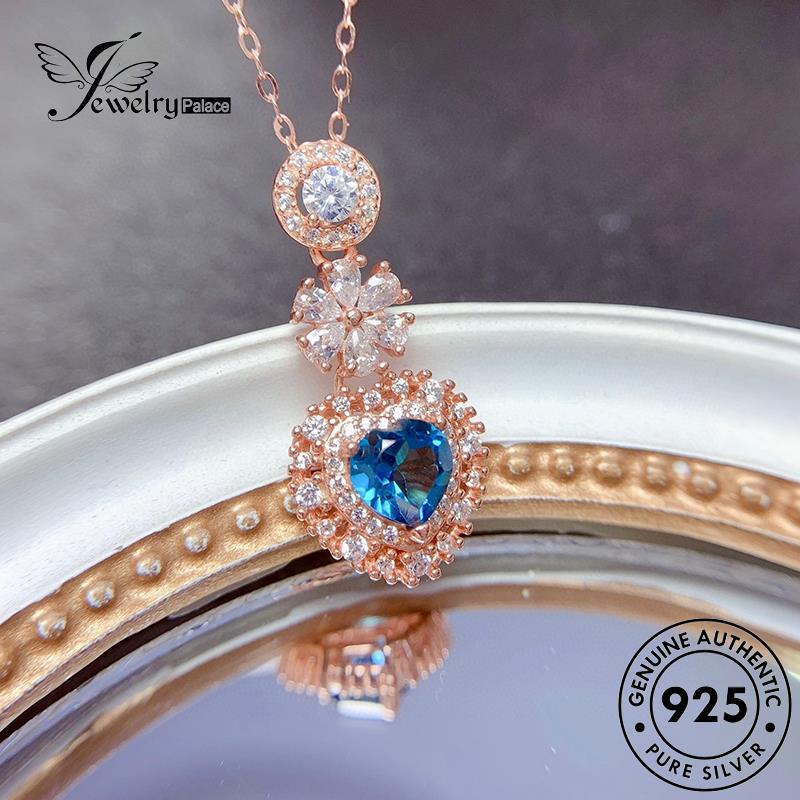 Jewelrypalace Wanita Safir925 Perak Simple Asli Kalung Love N925