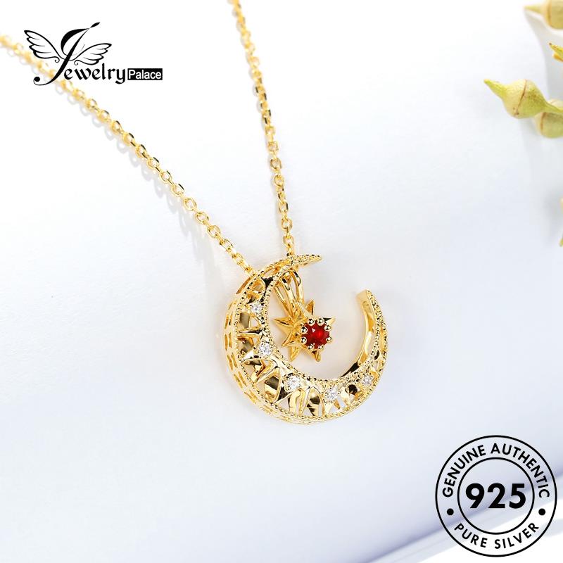 Jewelrypalace Moissanite Wanita Kalung Berlian Bulan Fashion Asli925 Perak N1078