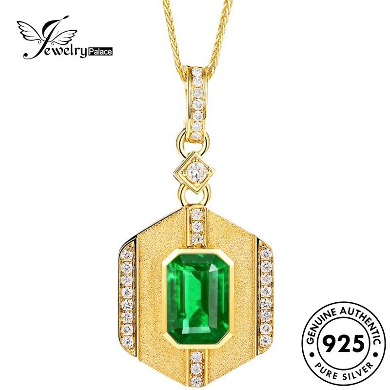 Jewelrypalace Kalung Emerald Perak Asli925 Fashion Wanita N1120