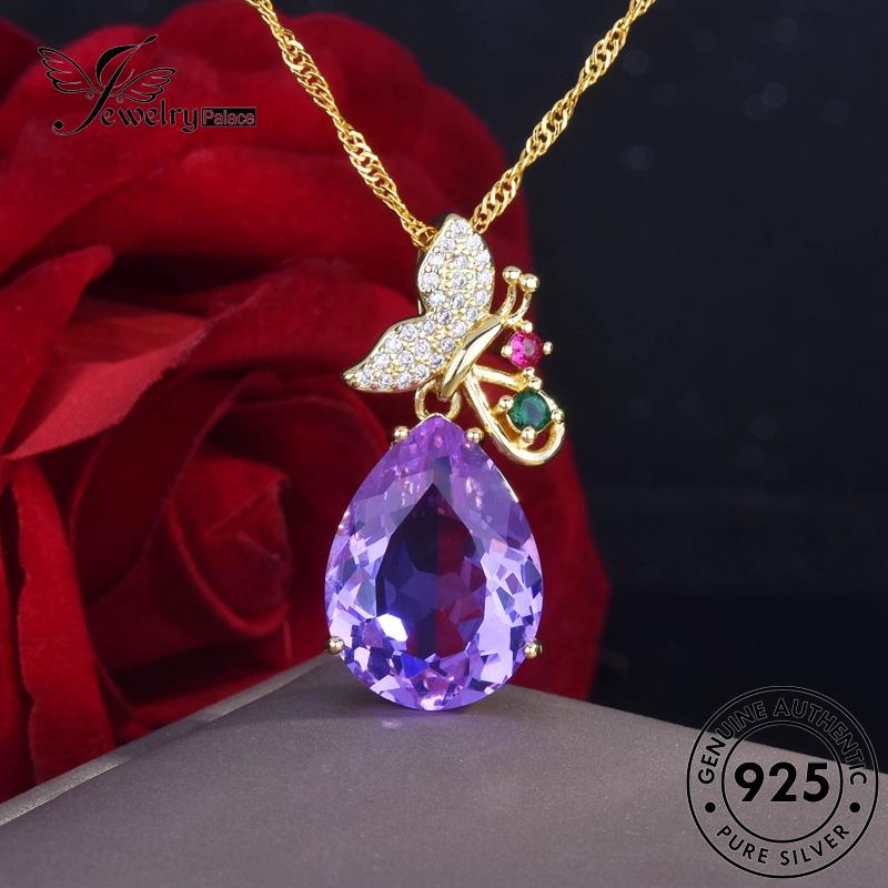 Jewelrypalace Kalung Perak Asli Wanita Kreatif Citrine Butterfly925 N1176
