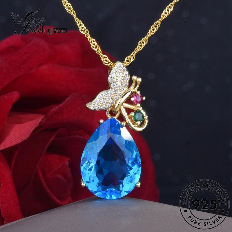 Jewelrypalace Kalung Perak Asli Wanita Kreatif Citrine Butterfly925 N1176
