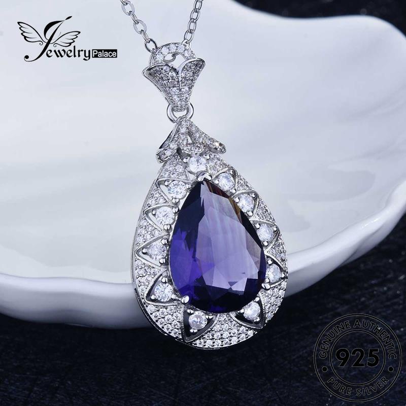 Jewelrypalace Wanita Drop Original Kalung Mewah925 Perak Amethyst N1216