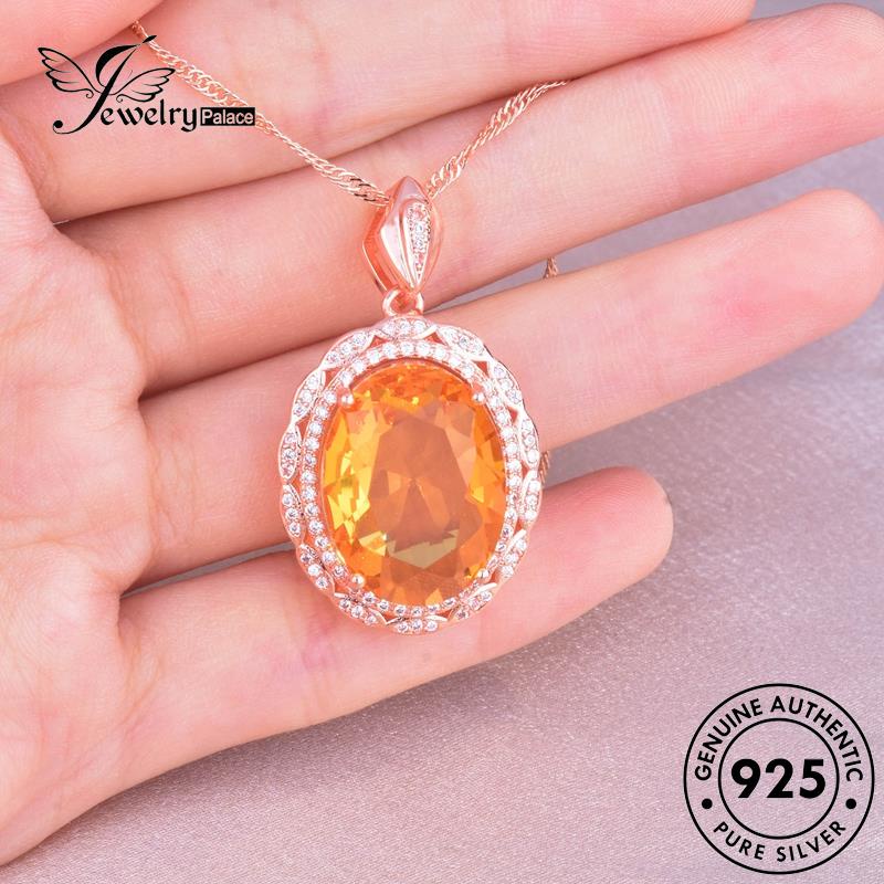 Jewelrypalace Citrine Wanita Perak925 Kalung Fashion Rejeki Asli N1218