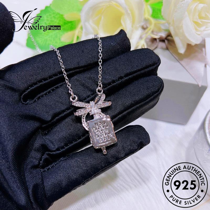 Jewelrypalace Bow Wanita Fashion Moissanite Kalung Berlian925 Perak Asli N1366