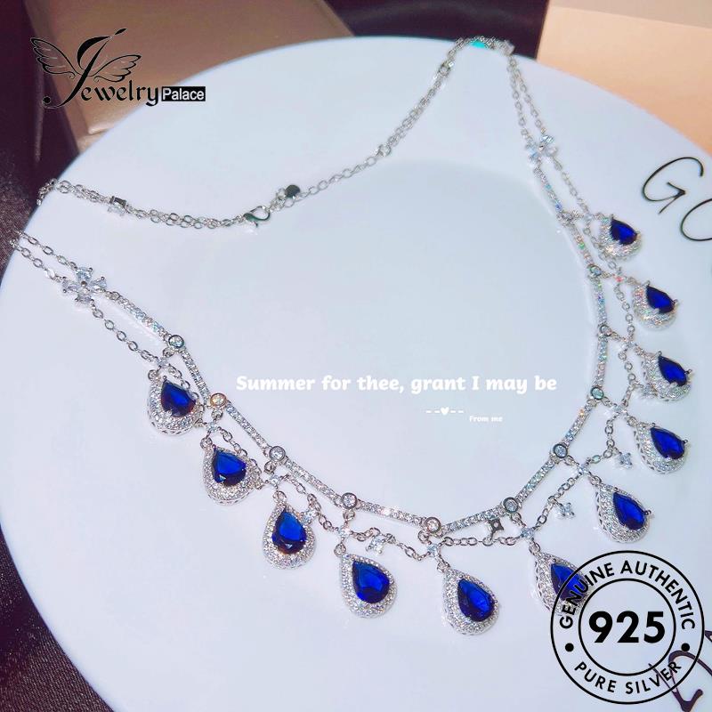 Jewelrypalace Sapphire Kalung Fashion Wanita925 Tetes Perak Asli N1379