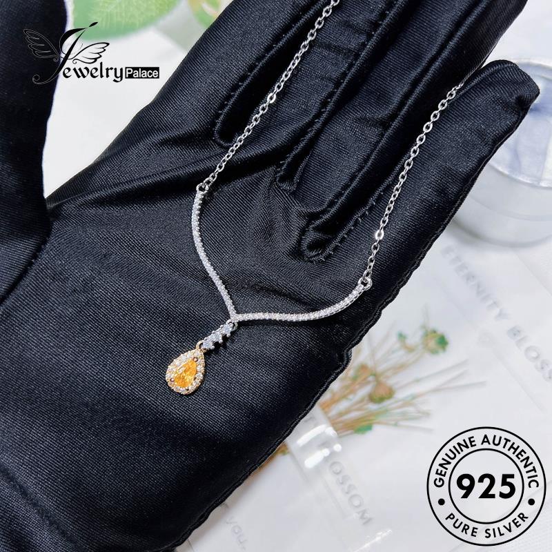 Jewelrypalace Drop Fashion Kalung Perak Asli Wanita Citrine925 N1328