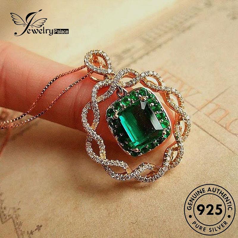 Jewelrypalace Hollow Wanita Kalung Emerald925 Perak Asli Fashion N1425