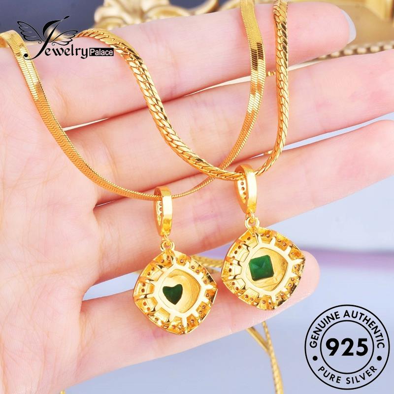 Jewelrypalace Perak925 Asli Zamrud Wanita Liontin Kalung Lucu N1585