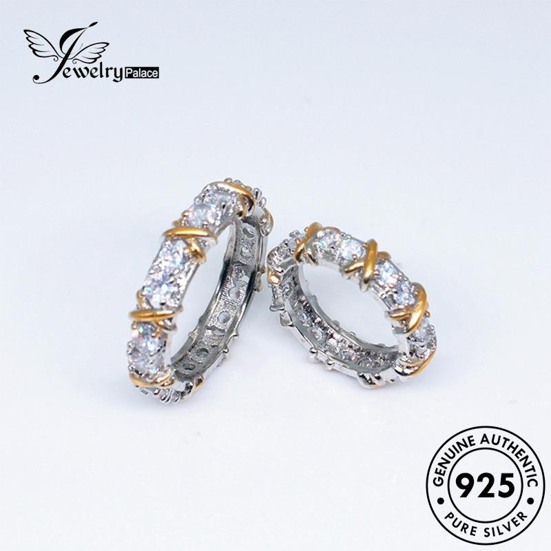 JEWELRYPALACE Silver Asli Two-Color Nikah Aksesori Cincin Murni Perak Diamond Wanita 925 korea Silver Original Sterling Fashion Kawin Design Moissanite Perhiasan R140