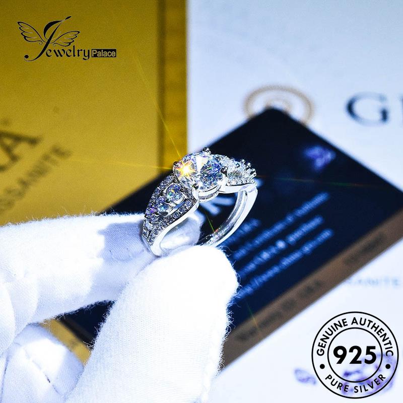 JEWELRYPALACE Perak Asli Cincin Wanita Moissanite 925 Aksesori Diamond Nikah Sterling Fashion Kawin Original Murni Silver korea Silver Perhiasan R778