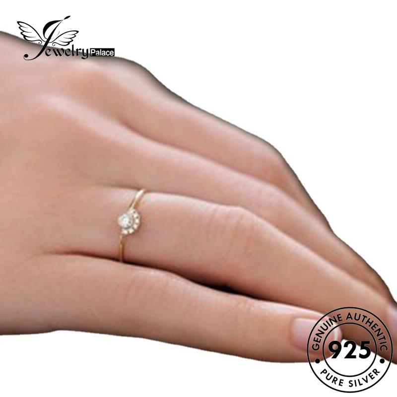 JEWELRYPALACE Perhiasan Murni Wanita Cincin Asli Nikah Original Silver Perak Sterling 925 Moissanite korea Creative Diamond Gold Kawin Silver Aksesori Crown R892