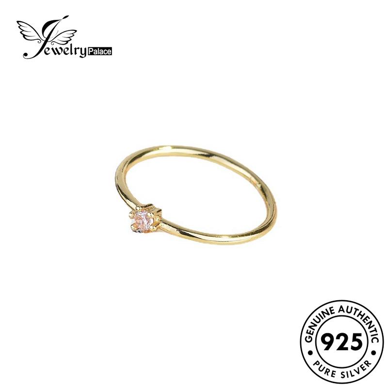 JEWELRYPALACE 925 Silver Silver korea Cincin Moissanite Gold Mini Aksesori Sterling Murni Kawin Original Perhiasan Perak Diamond Simple Wanita Asli Nikah R1682