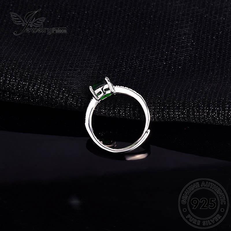 JEWELRYPALACE Wanita Original Murni 925 Kawin Emerald Sterling Perhiasan Nikah korea Classic Aksesori Perak Silver Cincin Silver Asli Square R1758