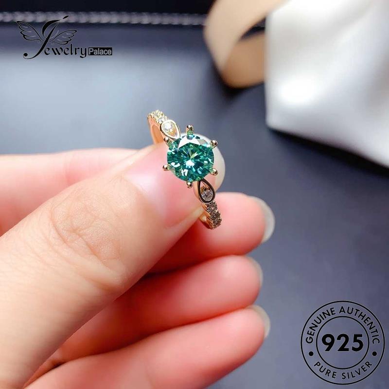 JEWELRYPALACE Asli Gold Sterling Arrows Kawin Cincin And Emerald Perhiasan Perak Aksesori Nikah korea Silver Murni 925 Hearts Original Wanita Classic Silver R2002