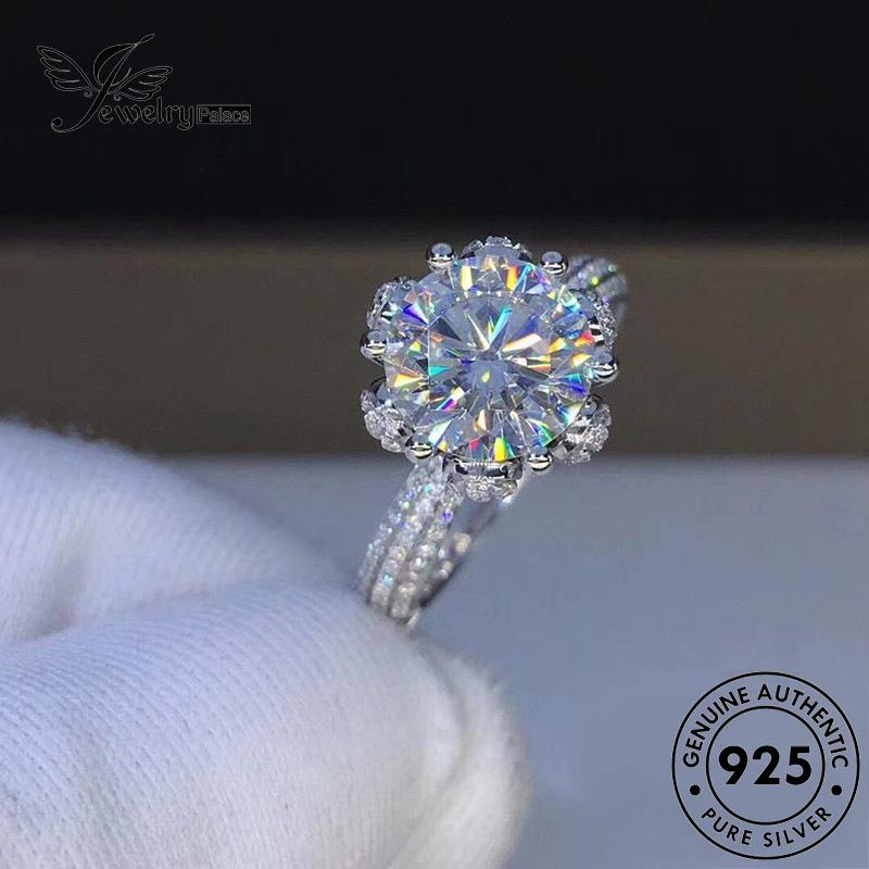 JEWELRYPALACE Asli Cincin Kawin Cat Diamond 925 Paw Murni Moissanite Perak Nikah Sterling Simple Perhiasan Original Aksesori Silver Silver Wanita korea R2044