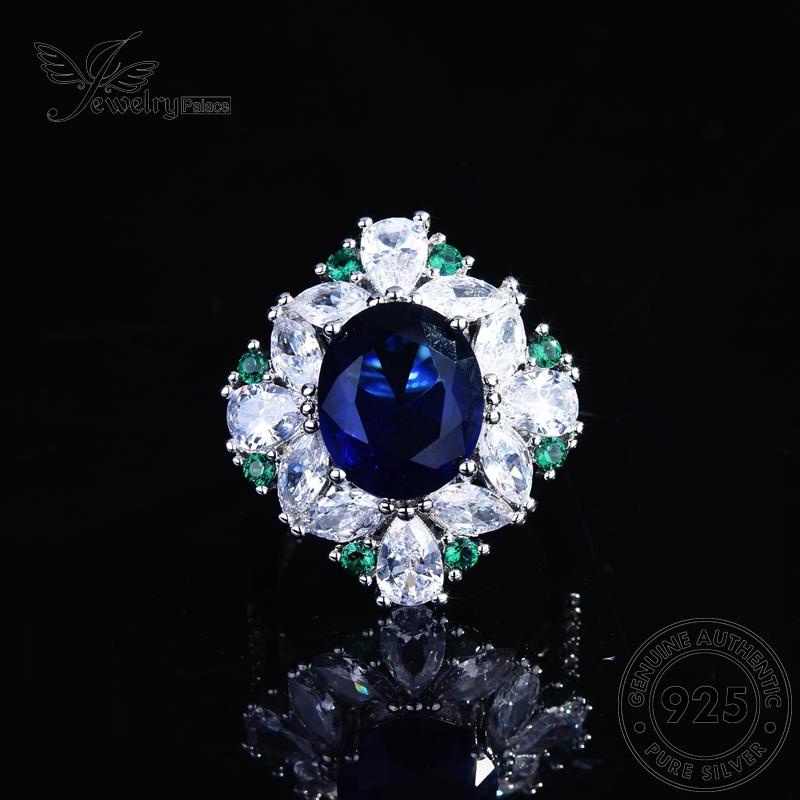 JEWELRYPALACE Kawin Cincin Sterling Perhiasan Asli Perak Silver Luxurious Nikah Silver Aksesori korea 925 Sapphire Wanita Original Murni R2224