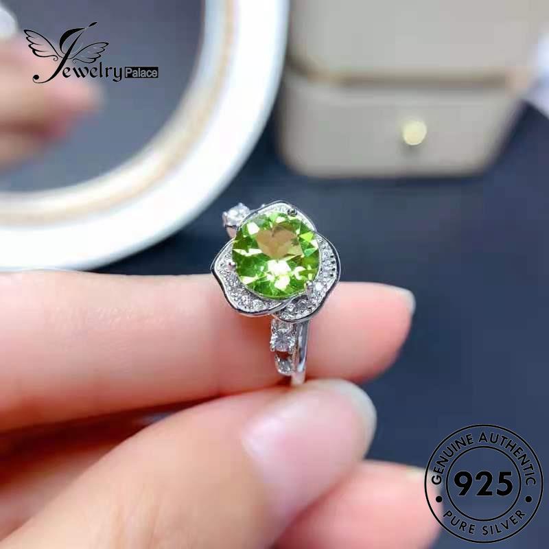 JEWELRYPALACE Asli Rose 925 korea Silver Perak Wanita Murni Cincin Nikah Temperament Kawin Silver Aksesori Sterling Original Emerald Perhiasan R2306