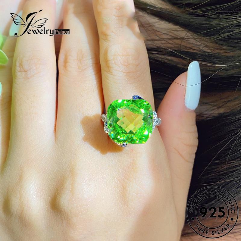 JEWELRYPALACE Nikah Aksesori Sterling Wanita Original Asli Perhiasan Perak Cincin Emerald 925 Silver Kawin Creative Murni korea Square Silver R2328